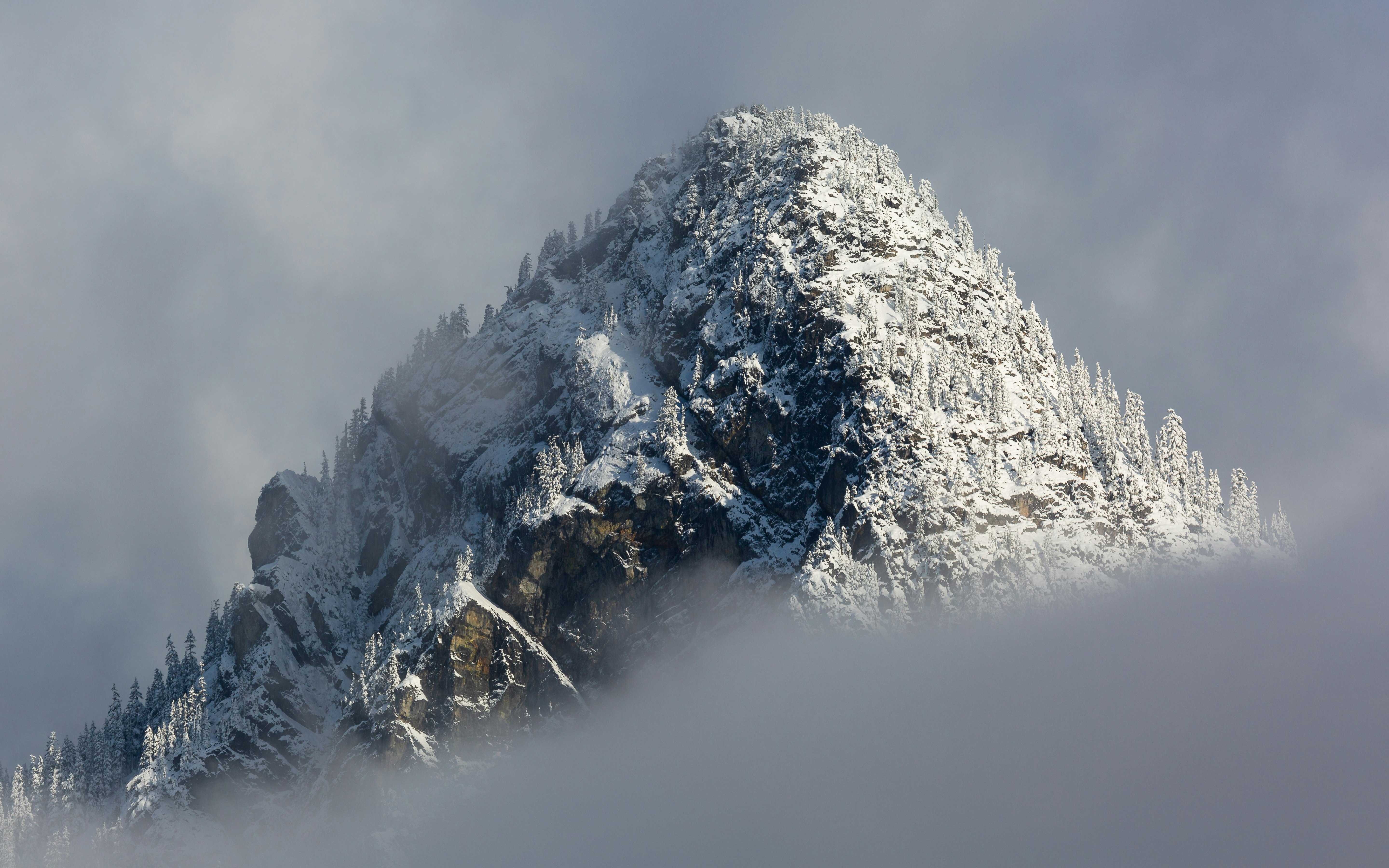 mountain covered with snow